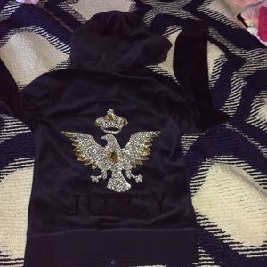 XS BLINGED OUT JUICY COUTURE VELOUR TRACK JACKET